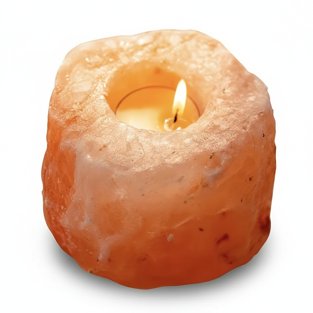 Porte-Bougie en Sel de l'Himalaya - Lumière Apaisante et Bien-être Naturel - Gemio.ch