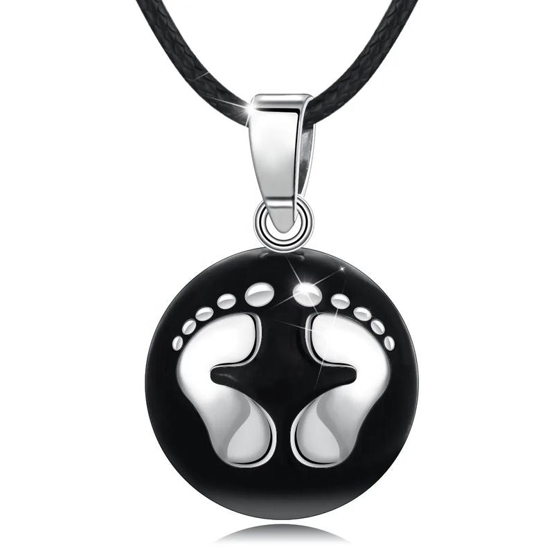 Bola Noir - Schwangerschaftsglocke mit kleinen silbernen Füßen