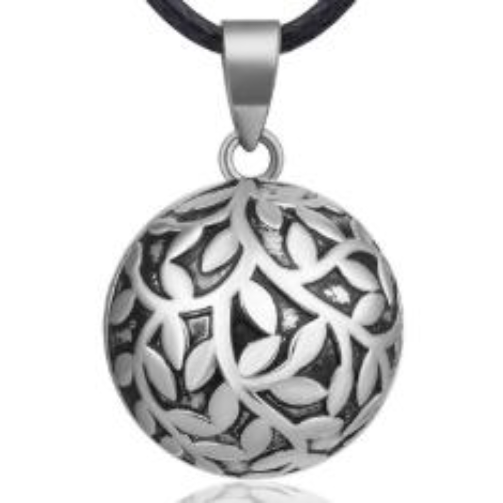 Bola de Grossesse Végétal – Laiton Finition Bronze & Émail Artisan