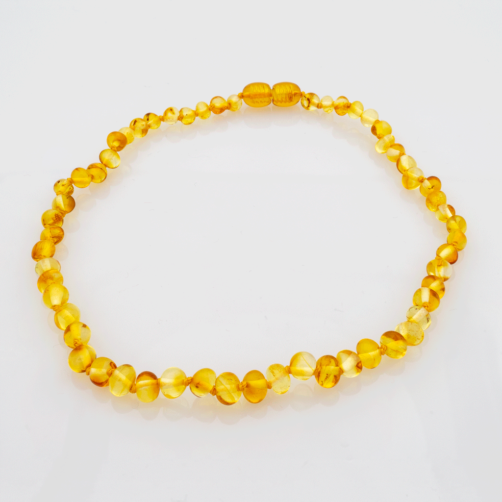 Collier Ambre Bébé Perles Baroques – Miel, Naturel et Authentique