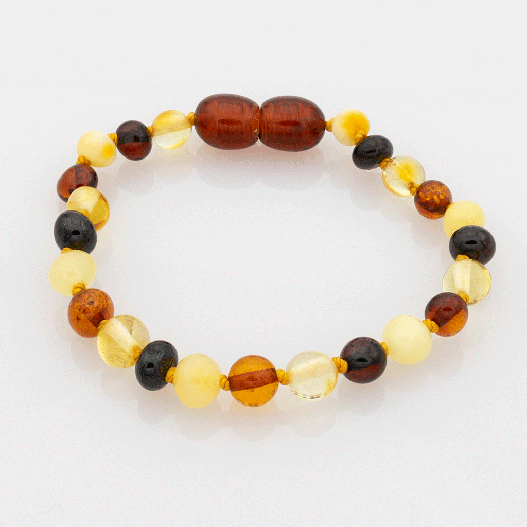 Barockperlen-Baby-Bernstein-Armband - Mehrfarbig