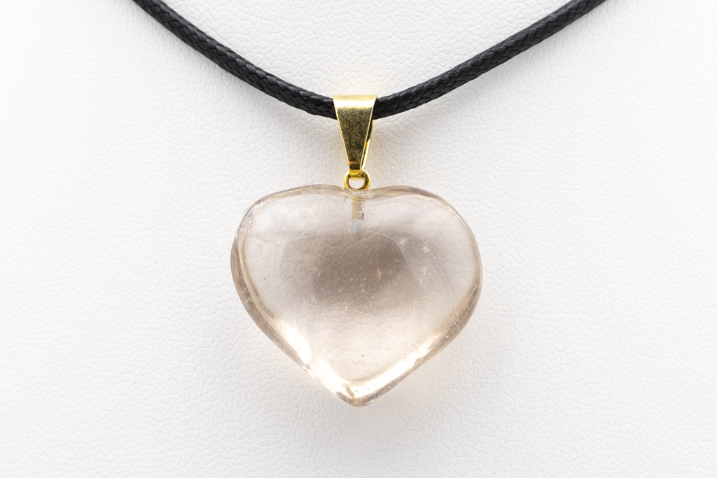 Pendentif Coeur en Quartz Transparent 2.3 cm