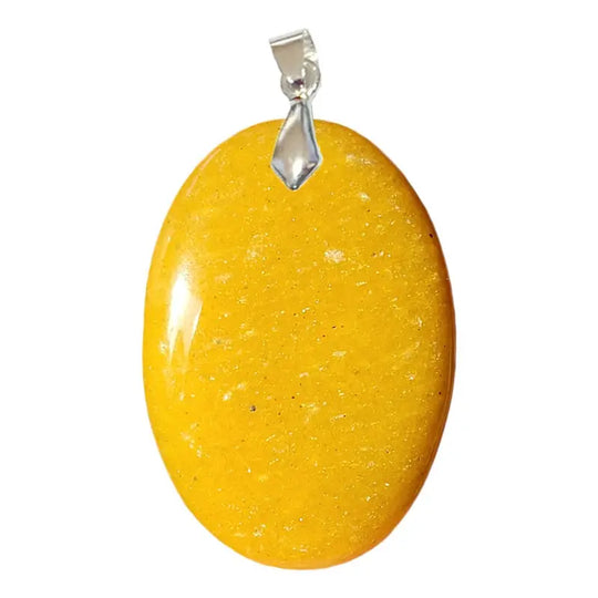 Pendentif Ovale en Aventurine Jaune Extra – Lumière Intérieure & Détente