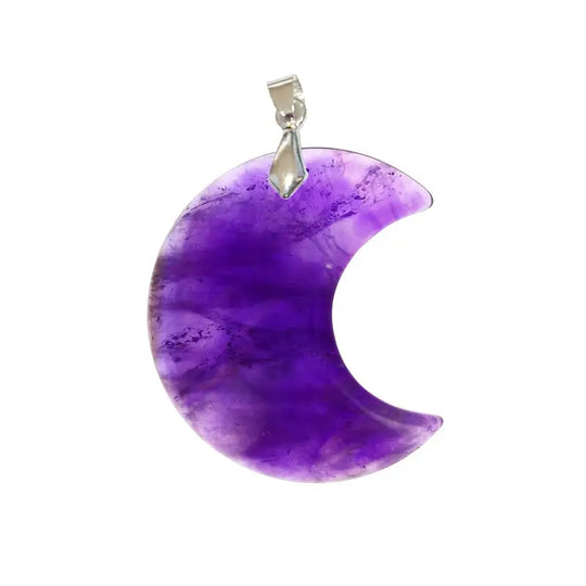 Pendentif Croissant de Lune en Améthyste – Amour, Intuition & Harmonie