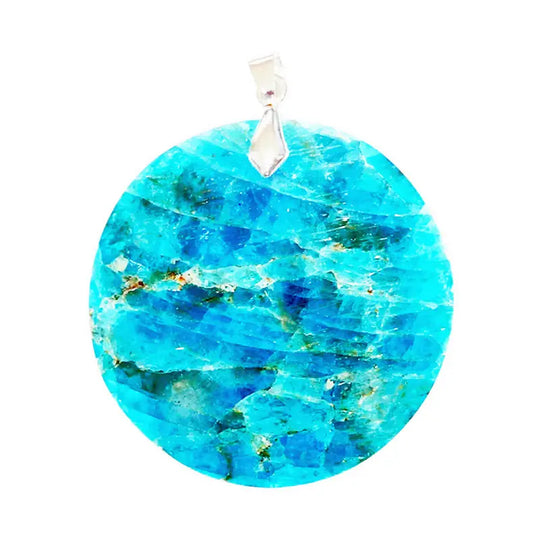Pendentif Rond en Apatite Claire Extra – Clarté, Expression & Harmonie Intérieure