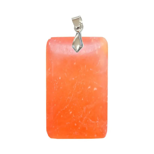 Pendentif Rectangulaire en Calcite Orange Extra – Énergie, Motivation & Clarté