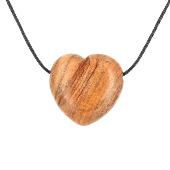 Pendentif Cœur en Jaspe – Équilibre & Stabilité