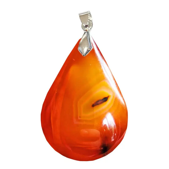 Pendentif Goutte en Cornaline – Énergie Vitale & Harmonie Émotionnelle