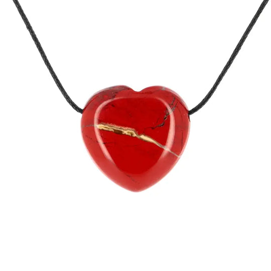Pendentif Cœur en Jaspe Rouge – Énergie & Stabilité