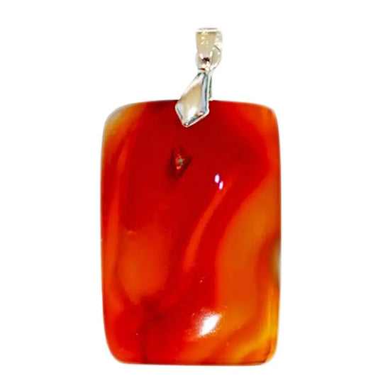 Pendentif Rectangulaire en Cornaline – Vitalité & Harmonie Intérieure