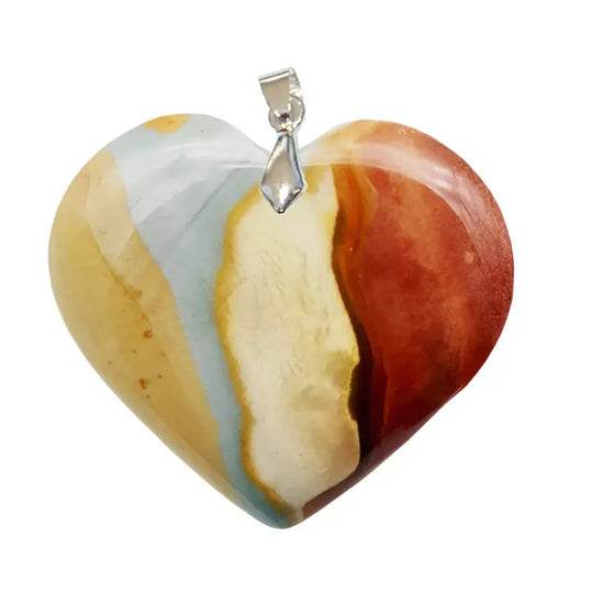 Pendentif Cœur en Jaspe Polychrome – Vitalité & Unité intérieure