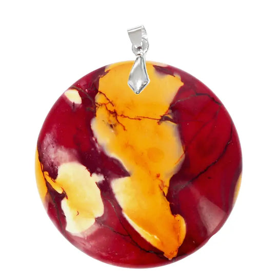 Pendentif Rond en Mookaïte Extra – Vitalité & Confiance