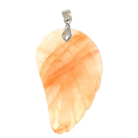 Pendentif Aile en Pierre de Lune Orangée Extra – Douceur Féminine & Harmonie