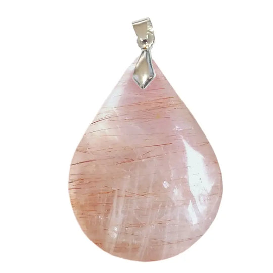 Pendentif Goutte en Quartz Rutile – Lumière Intérieure & Vitalité