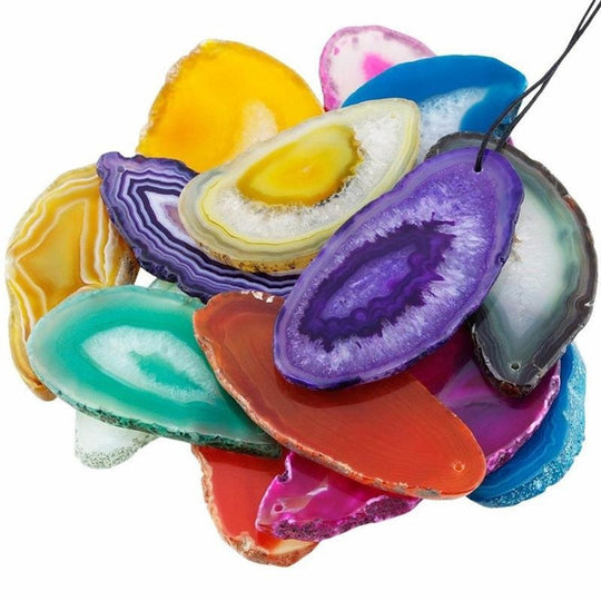 Pendentif en agate polie - couleur jaune
