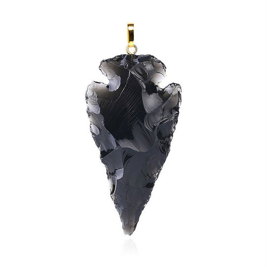 Pendentif pierre naturelle d'obsidienne