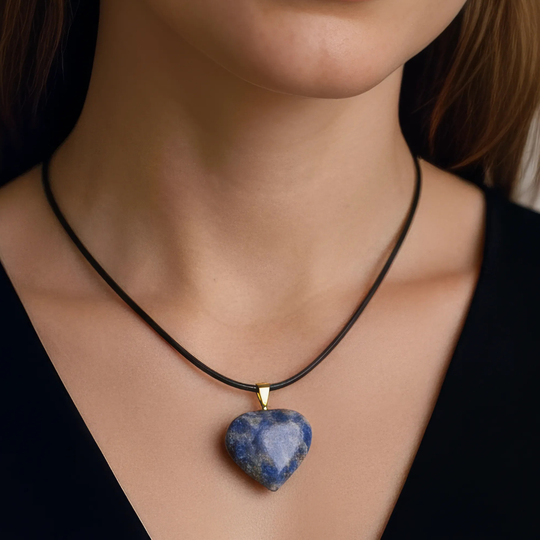 Pendentif Cœur "Clarté & Intuition" - Sodalite Naturelle & Argent