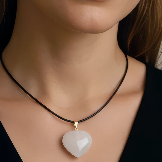 Pendentif Cœur "Pureté Originelle" - Quartz Blanc Naturel & Argent