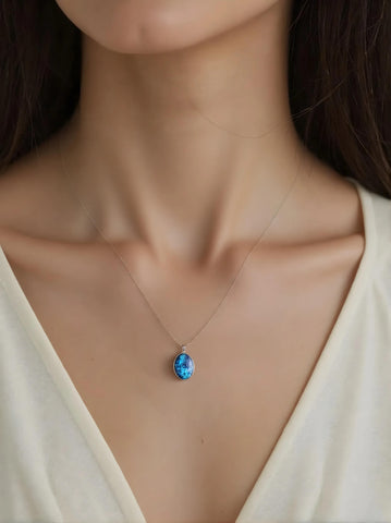 Pendentif Ovale en Labradorite Extra – Protection & Éclat Intérieur