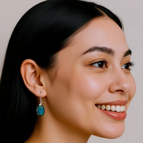 Boucles d’Oreilles Labradorite Ovale – Élégance Protectrice & Reflets Envoûtants