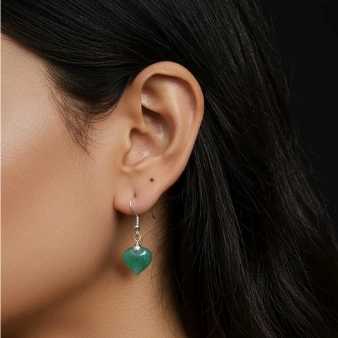 Boucles d’Oreilles Amazonite Cœur – Paix Intérieure et Harmonie