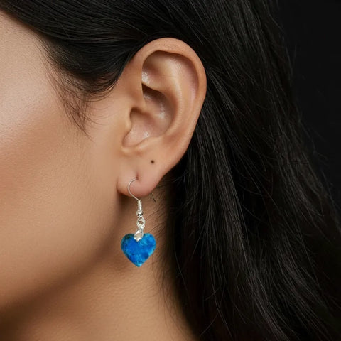 Boucles d’Oreilles Apatite Chauffée Cœur – Expression & Équilibre Intérieur