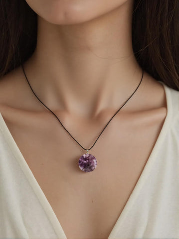 Pendentif Tourmaline Rose Rond – Amour, Protection & Renouveau Émotionnel