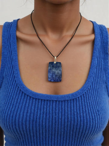 Pendentif Lazurite Rectangle – Éveil de Conscience, Dépassement & Harmonie Intérieure