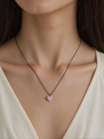 Pendentif Quartz Rose Cœur 2,5 cm – Amour, Apaisement & Douceur Émotionnelle