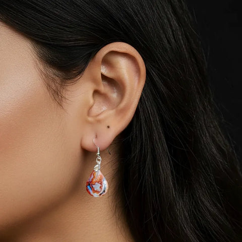 Boucles d’Oreilles Agate Rouge Goutte – Équilibre & Confiance