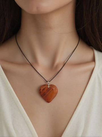 Pendentif Jaspe Orbiculaire Cœur – Équilibre et Régénération