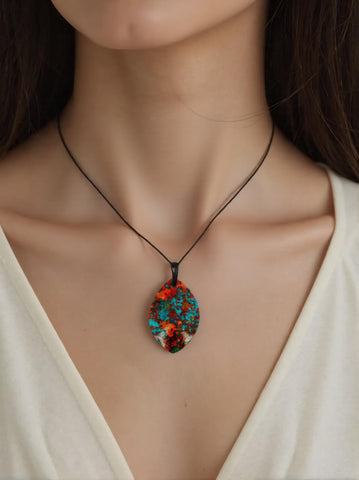 Pendentif Opale Multicolore Marquise – Apaisement et Protection