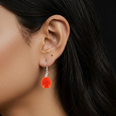 Boucles d’Oreilles Calcite Extra Orange Goutte – Énergie et Dynamisme