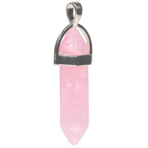 Pendentif Pointe en Quartz Rose