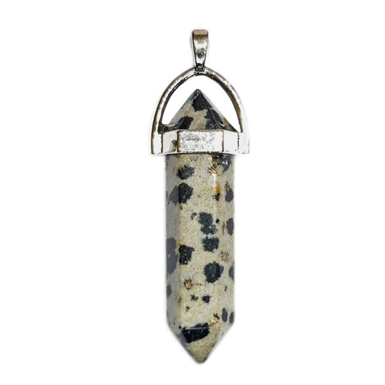 Pendentif Pointe en Jaspe Dalmatien