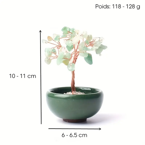 Arbre de Vie en Pierres Précieuses Naturelles avec Bol en Terre Cuite