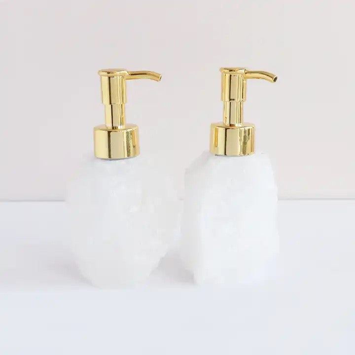 Distributeur de savon ou de lotion en cristal de roche