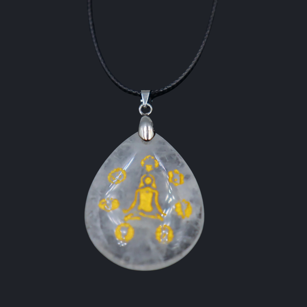 Pendentif Méditation en Cristal de Roche – Clarté et Amplification Énergétique - Gemio.ch