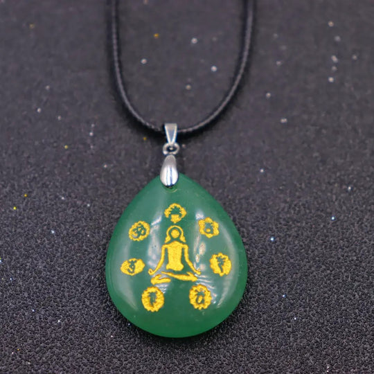 Pendentif Méditation en Aventurine Verte – Abondance et Équilibre