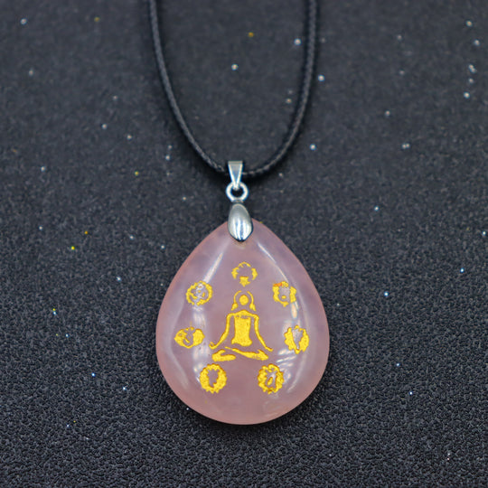 Pendentif Méditation en Quartz Rose – Amour et Apaisement