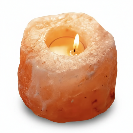 Porte-Bougie en Sel de l'Himalaya - Lumière Apaisante et Bien-être Naturel