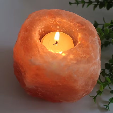 Himalaya-Salz Teelichthalter - Beruhigendes Licht und Natürliches Wohlbefinden