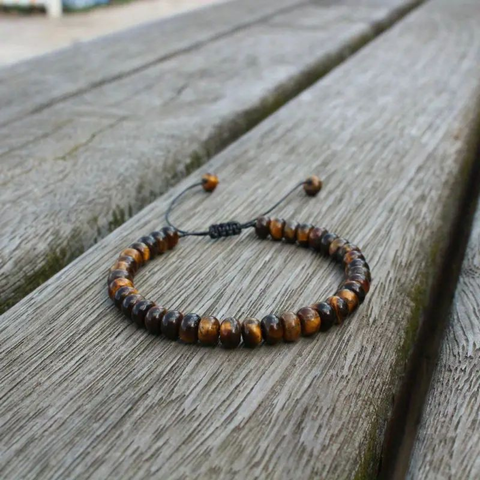 Bracelet Réglable en Œil de Tigre – Protection, Confiance et Énergie Solaire