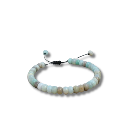 Bracelet Réglable en Amazonite Multicolore – Équilibre, Douceur et Expression de Soi