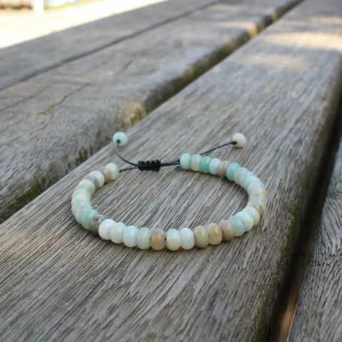 Bracelet Réglable en Amazonite Multicolore – Équilibre, Douceur et Expression de Soi