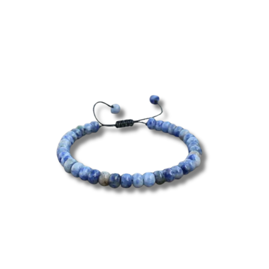 Bracelet Réglable en Jaspe Blue Spot – Calme, Créativité et Stabilité Intérieure