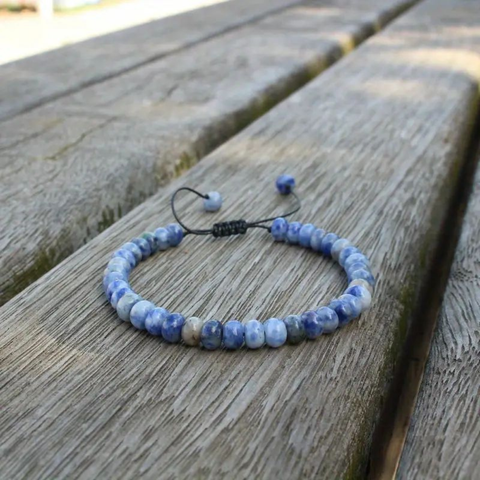 Bracelet Réglable en Jaspe Blue Spot – Calme, Créativité et Stabilité Intérieure