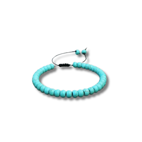 Bracelet Réglable en Howlite Turquoise – Sérénité, Expression et Protection Émotionnelle