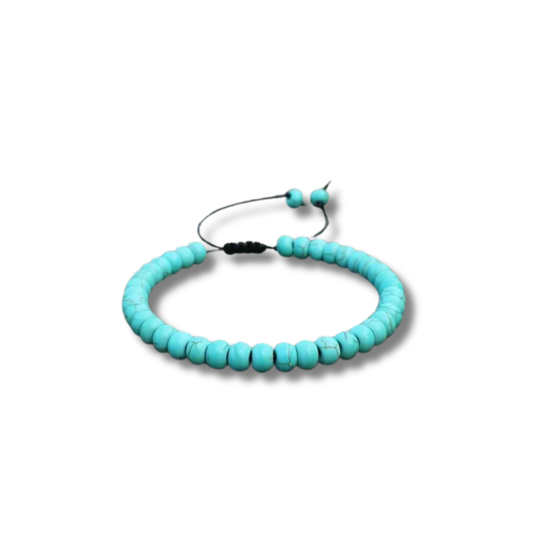 Bracelet Réglable en Howlite Turquoise – Sérénité, Expression et Protection Émotionnelle