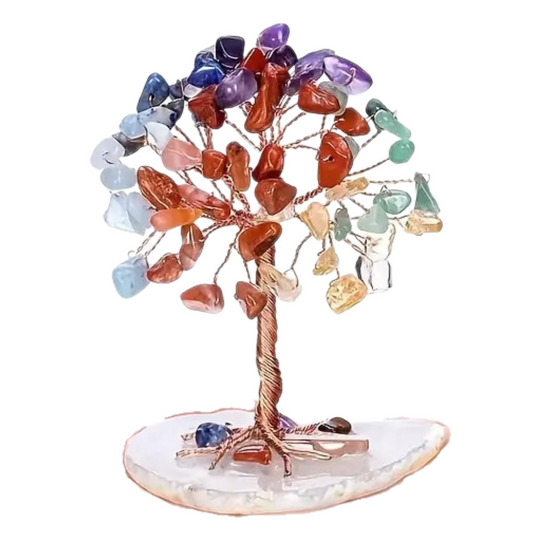 Baum aus Natursteinen der 7 Chakras - Gleichgewicht und Gelassenheit